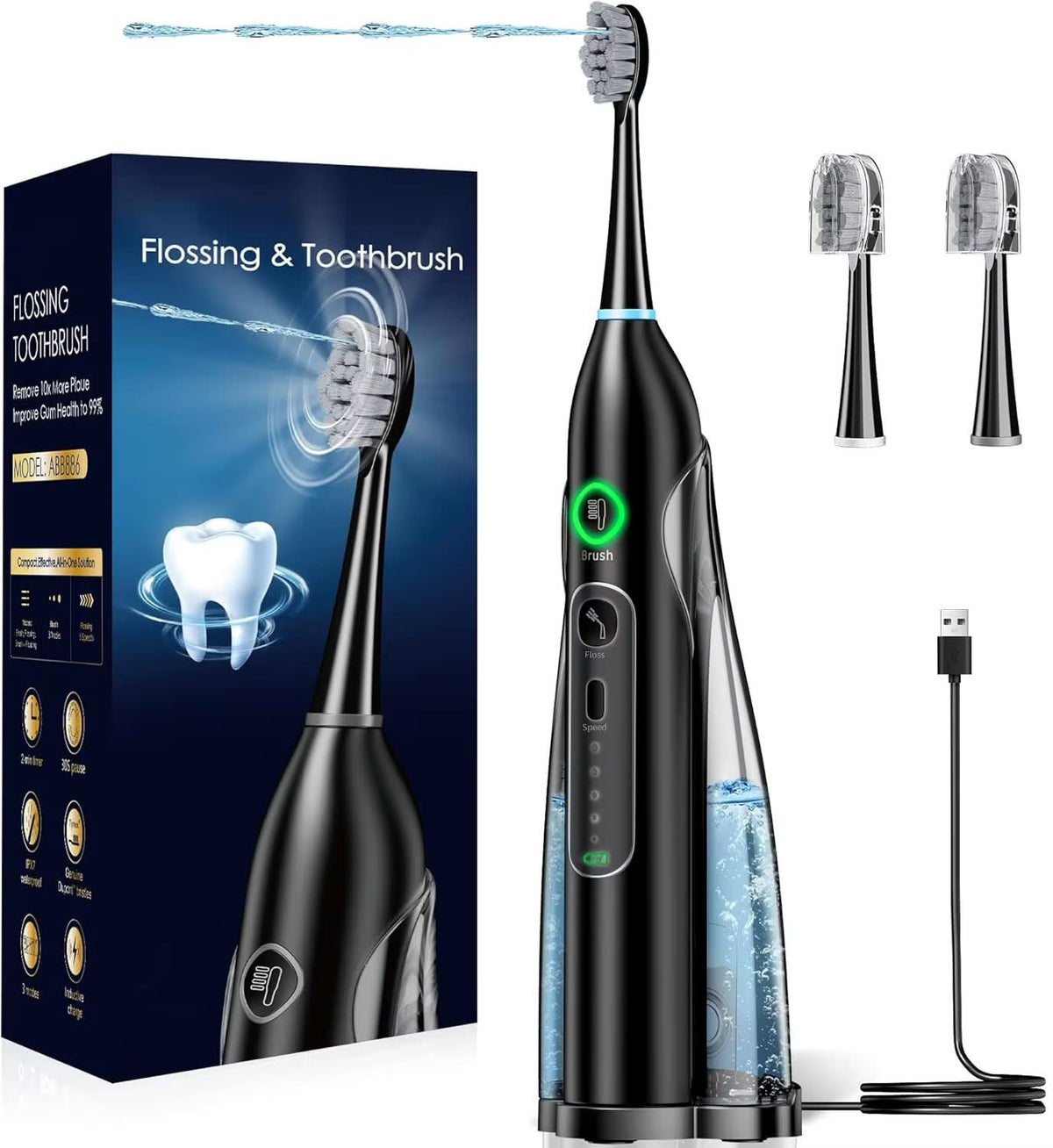 LumaHome 3-in-1 Toothbrush and Water Flosser product view